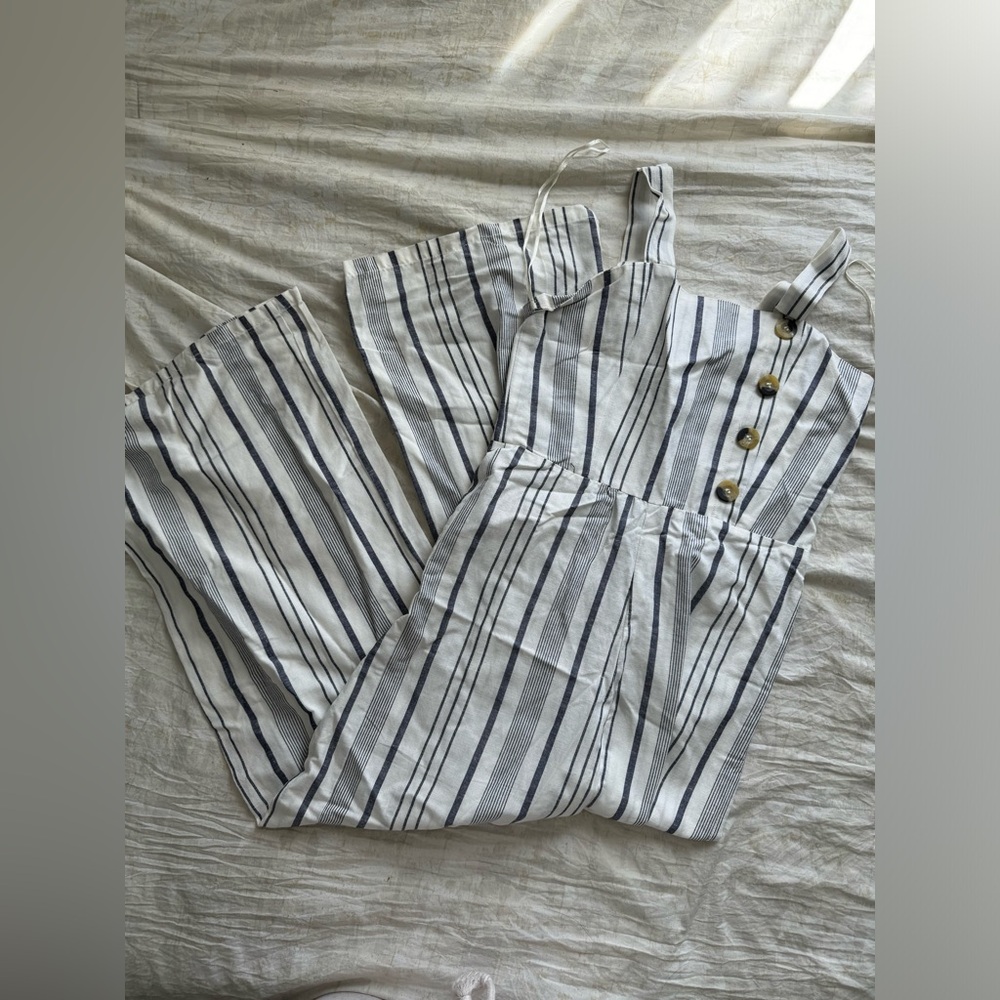 Striped jumpsuit size small